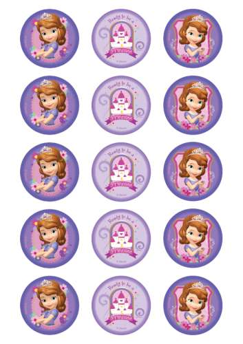 Sofia the First Edible Cupcake Images - Click Image to Close